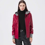 Resim Kırmızı Deri - Tekstil Kadın Deri Mont - K23KDM320390-Q3S 