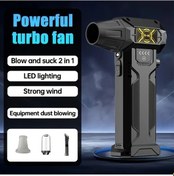 Resim Xuweiwei Type A Multifonksiyonel Portatif Turbo Fan Seti Ufleme Emme Kombi Kurutucu Sac Kurutma 260000mah Yuksek Basinc 220w Fircasiz Motor Dahili Pil Yaprak Ufleme Bbq Aleti 