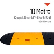 Resim İleri Trafik Kauçuk Destekli Yol Kasisi, Hız Kesici Set 40 x 50 x 4 cm - 10 Metre 