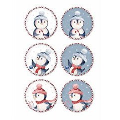 Resim Penguin Pasta Tabağı 6 Lı Set 19 Cm New011 