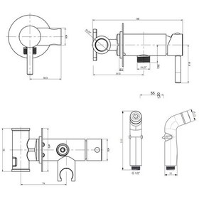 Resim Fause Ankastre Spiralli Taharetmatik Taharet Seti Sıcak Soğuk Siyah Set101-3b Siyah 