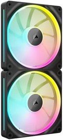 Resim CORSAIR iCUE Link LX140 RGB 140mm PWM Fan İkili Paket - Çift Işık Döngüsü - iCUE Bağlantı Sistemi Hub İçerir - CORSAIR AirGuide Teknolojisi - Siyah 