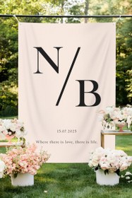 Resim Düğün Törenine Özel Kişiselleştirilebilir Duvar Örtüsü (#76) - 280 X 150 