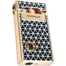 Resim Parmida Tek Torch Pürmüz Soft Flame Özellikli Gold Siyah-beyaz Mozaik Desenli Metal Puro Çakmağı 