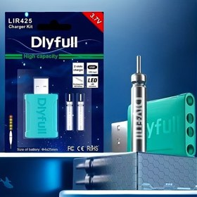 Resim Diyfull LIR425 Şarj Edilebilir Pil Şarj Cihazı Kiti, LED Işıklı Çubuklar ve Yüzerler - Yüksek Kapasiteli, USB ile Çalışan, Taşınabilir Balıkçılık Aksesuarları Gece Balıkçılığı, Kıyı Balıkçılığı ve Elektronik Olta Uçları için, Gece Balıkçılığı Ekipmanları, Şık Tasarım 