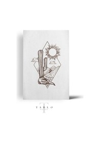 Resim Çöl Kızılderili Ahşap Tablo 4mm 