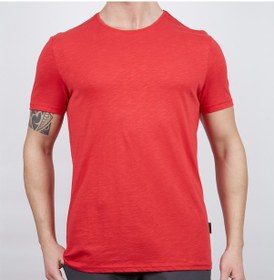 Resim Erkek Tişört - Pamuklu Spor Tişört - Basic - Kırmızı 600400 Çok Renkli 