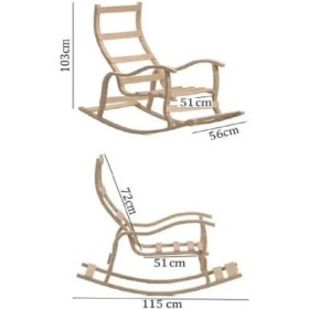 Resim Enda Home Verona Minderli Ahşap Sallanan Sandalye 