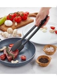 Resim Servis Ve Izgara Maşası Yanmaz Yapışmaz Teflon Maşa Kaymaz Barbekü Maşası 