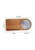 Resim Youtek Japon Stili Ahşap Tabak - Seramik Bezeli, Kupa/tabağa Uygun, Antik Tarz, Kahvaltı/ Tatlı Servisi E Modeli 262g 