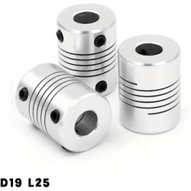 Resim D19*L25 Alüminyum Esnek Çene Mil Kuplajı 3/4/5/6/6.35/7/8/10mm CNC Step Motor Kuplör Kodlayıcılar Gravür Makinesi 