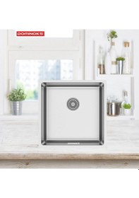 Resim Dominoks Biga 40 Polisajlı 40 x 40 Tezgah Altı Krom Eviye 