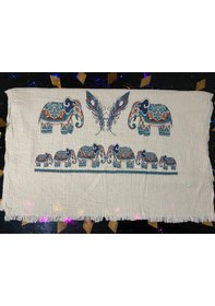 Resim Plaj Havlusu , Peştemal Çift Katlı %100 Pamuk Çift Katlı Fil Bask 