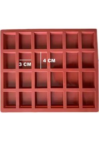Resim Silikon Kalıp Mini Dikdörtgen Çikolata Ve Kek Kalıbı 24 Lü Çok Renkli 