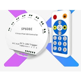 Resim Hazar Led SP608E 8 Kanallı Müzik Denetleyicisi WS2811-WS2812B Pixel Kontrol Devresi 5-24V 