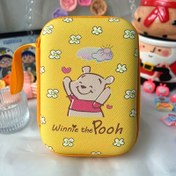 Resim Winnie the Pooh Şarj Cihazı Depolama Çantası, Kulaklıklar ve Veri Kabloları için Karikatür Depolama Kutusu, Sentetik Suni Deri, Hafif, Taşınabilir, "Winnie the Pooh" Tasarımı ile 