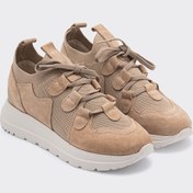 Resim SHOEMARK Kardy Vizon Hakiki Süet Deri & Triko Kadın Sneaker 