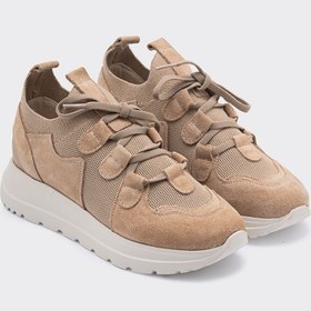 Resim SHOEMARK Kardy Vizon Hakiki Süet Deri & Triko Kadın Sneaker 