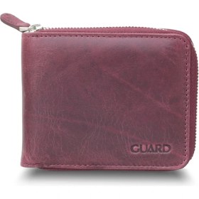 Resim Guard Antik Bordo Fermuarlı Yatay Mini Deri CÜZDAN869 