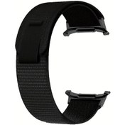 Resim Gateesat Samsung Galaxy Watch Ultra 47mm Siyah Nylon Kayış - Katlanır Tokalı Ayarlanabilir Bant 