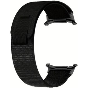 Resim Gateesat Samsung Galaxy Watch Ultra 47mm Siyah Nylon Kayış - Katlanır Tokalı Ayarlanabilir Bant 