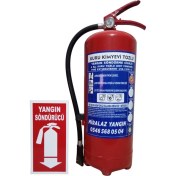 Resim 6 kg Kuru Kimyevi Tozlu Ruhsat Için Uygun Yangın Söndürme Tüpü 4 Yıl Garantili 