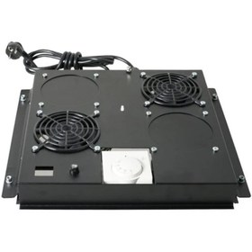 Resim 2'li Rack Kabinet Fan Modülü Termostatlı Ral 9005 Siyah 2 Yıl Üretici Garantili 