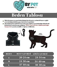 Resim BYPET Yeni Nesil Nefes Alabilen Kedi Göğüs Tasması Seti (Large, Siyah) 