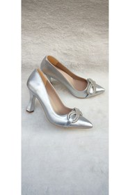 Resim Berush Bride Kadın Siyah Taşlı 9 cm Stiletto Abiye Ayakkabı 