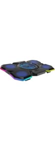 Resim Rampage Bellatrıx Siyah 5 Fan 2 USB Rgb Işıklı 15-17 Yüksek Performans Profesyonel Notebook Soğutucu Stand 