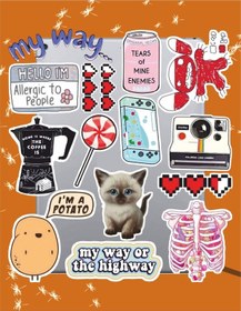 Resim My Way Sticker Seti Laptop Ajanda Pc Tablet Telefon Defter Etiket Bullet Journal Diğer 