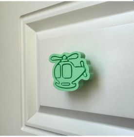 Resim Pomerol Yeşil Helikopter Mobilya Kulpu - Çocuk Odalarına, Mutfak Ve Banyo Dolaplarına Canlılık Katın 