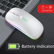 Resim Jingyi Bluetooth 5.0 Kablosuz USB Şarj Edilebilir Rgb Fare Bt5.2 Dizüstü Bilgisayar Pc Macbook Oyun Faresi 2.4 Ghz 1600 Dpı (Yurt Dışından) 