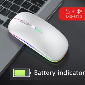 Resim Jingyi Bluetooth 5.0 Kablosuz USB Şarj Edilebilir Rgb Fare Bt5.2 Dizüstü Bilgisayar Pc Macbook Oyun Faresi 2.4 Ghz 1600 Dpı (Yurt Dışından) 