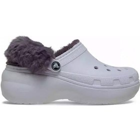 Resim Crocs Classic Platform Fuzz Lined Clog Frosted Grape Terlik 212854-5bo Lila - Mor 