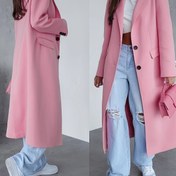 Resim Kadınların Şık Uzun Kışlık Ceketi - Düğme Detayları ile, Çok Yönlü Düz Renk, Uzun Kollu, Normal Kalıp, Sonbahar/Kış için Esnek Olmayan Kumaş, Kışlık Ceketler 