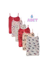 Resim Kız Çocuk Atlet İp Askılı Desenli 6 Lı Karışık Renkler Didu 001 