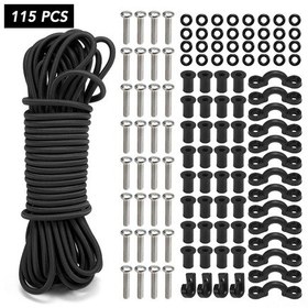 Resim Moveevo M2020-19 Kano Ve Kayak İçin Pratik Taşıma Aksesuar Seti - C Tipi Kanca, İp Ve Vida Paketi - Siyah 