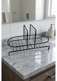 Resim Makri Home Siyah Sıvı Sabunluk Standı Tezgah Üstü Banyo Mutfak Düzenleyici, Yuvarlak Organizer 