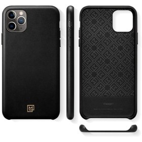 Resim Spigen iPhone 11 Pro Kılıf La Manon Câlin Premium Deri Tasarım Chic Black 