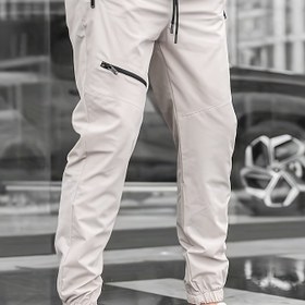 Resim Erkek Rahat Bel İpli Jogger, Fermuarlı Cepli Şık Streç Spor Pantolon 