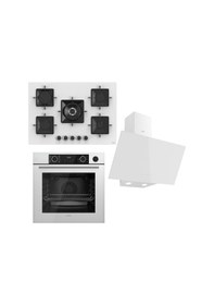 Resim Ferre Steamart SS Serisi SS036 - XE64CB - D078 Kare Ankastre Beyaz Set 