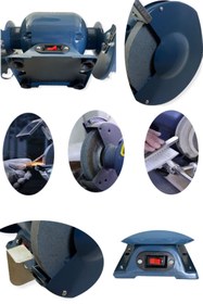 Resim stilmax Germany Type 200mm 650watt Tezgah Üstü Taşlama Bakır Sargı Bıçak Balta Bileme Çark Taşı Taş Motoru 