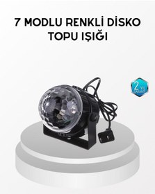 Resim Cosmotex 7 Renk Modlu Müzik Sensörlü Disko Topu Led Işıklı Parti Aydınlatması Yeşil 