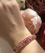 Resim Fuşya Çiçek Kelepçe Bileklik 