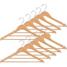 Resim Ahşap Görünümlü Plastik Elbise Askısı A Kalite 10 Adet Al4494 Kahve 