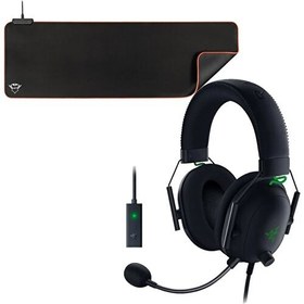 Resim Razer Blackshark V2 USB Enhancer + Trust GXT764 Glide - Flex Rgb Gaming Mousepad Xxl Bundle 