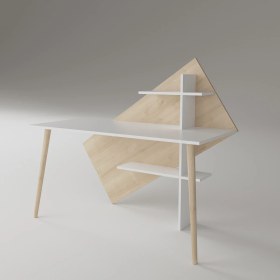 Resim Lagomood Rüzgar Çalışma Masası Beyaz - Meşe 