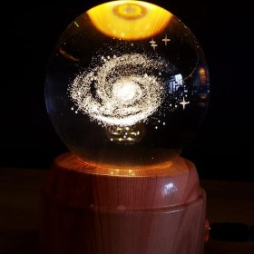 Resim Gezegen Tasarımlı Dönen Masa Lambası 