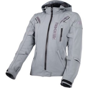 Resim 4riders Alice Pro Korumalı Softshell Kadın Motosiklet Montu Gri 